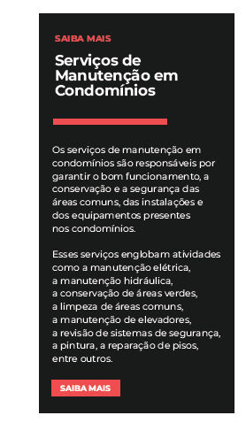 Serviços de Manutenção em Condomínios